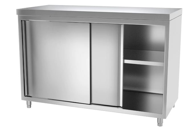 Chromstahltisch zu Qeamer 80 cm
