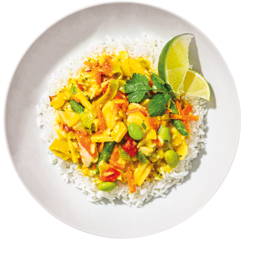Green Thai Curry / Curry mit Hähnchen, asiatischem Gemüse &amp; Basmatireis 380 g