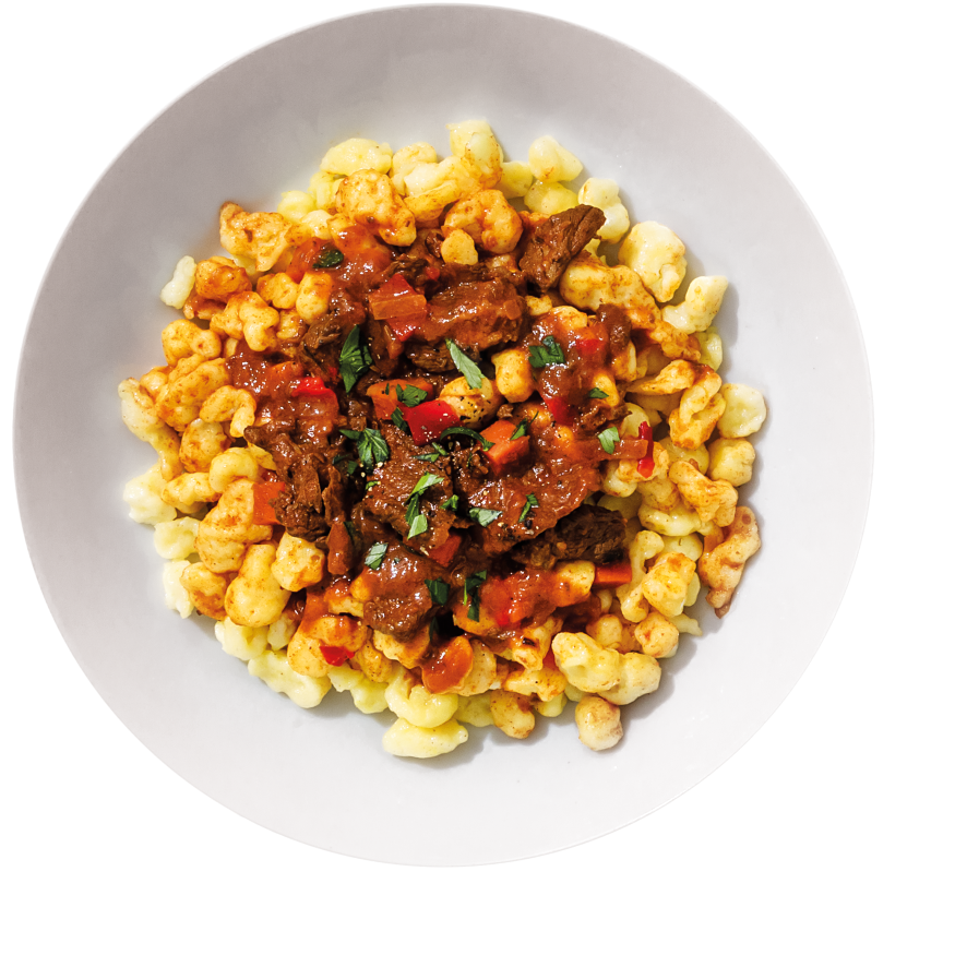 Paprikagulasch / Spätzli mit Rindfleisch &amp; Paprika-Gulaschsauce 380 g