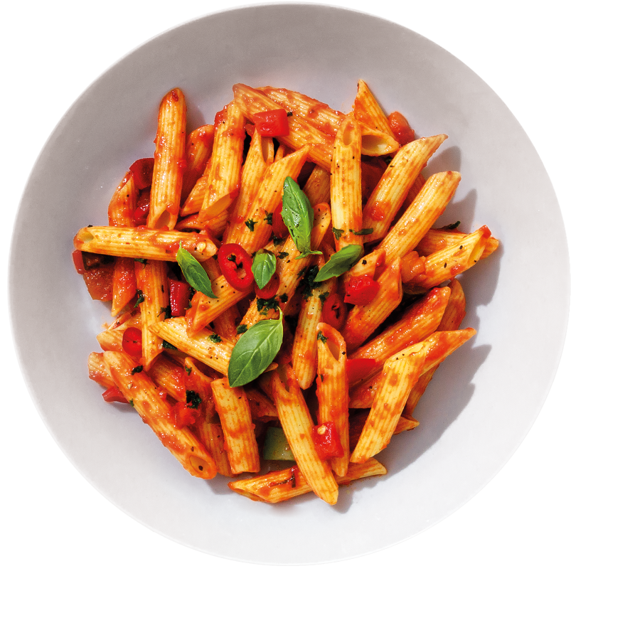 Penne all'arrabbiata / Penne an einer rassiger Tomatensauce und feinsten Kräutern 380 g